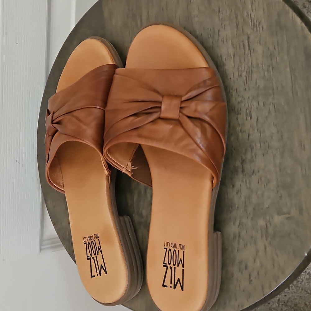 Miz Mooz | Women's Leather Tan Knotted Sandals. Leather. - Picture 4 of 10